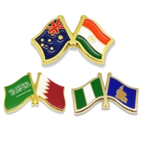 Insigne d'épinglette de costume de drapeau en métal personnalisé poli plaqué étiquette de souvenir épingle de drapeau pour les cadeaux de la fête nationale mettant en vedette peint coulé