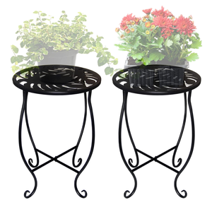 Soporte de Metal Redondo y Alto para Plantas, Resistente al Óxido, con Soporte para Macetas, para Uso en Interiores/Exteriores, en Centros Comerciales y Hogares - Product Image 1