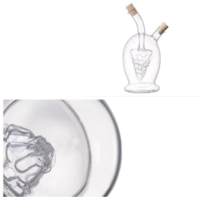 56H Fournitures Sauce Soja Vinaigre Bouteille 2 <span class=keywords><strong>en</strong></span> 1 Verre Clair Huile D'olive et Vinaigre Distributeur Cruet Bouteilles Avec Bouchons <span class=keywords><strong>En</strong></span> Liège - Product Image 3