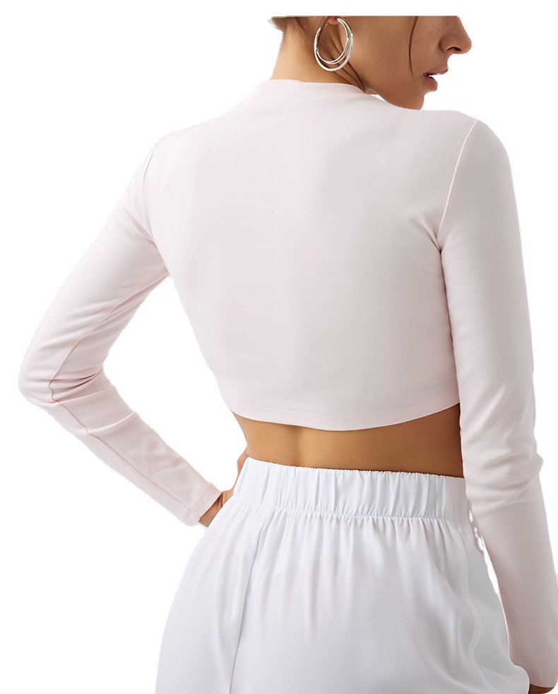 Long-Sleeve Activewear Top (LJ-LI-2501): side profile showing stretch, rise and leg-opening fit