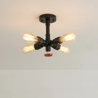 Luminaire suspendu vintage WECUS Loft Iron LED multi-têtes pour salle à manger, avec lumière blanc chaud Ra80 AC85-265V et garantie de 2 ans