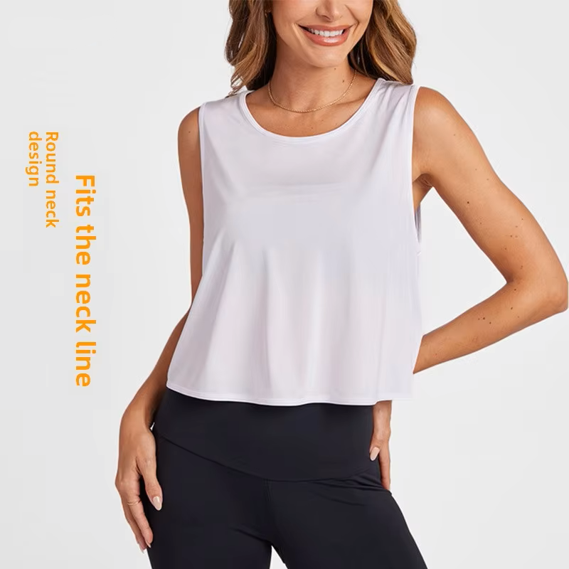 Yoga Vest Women's Hollow-out Breathable Spandex/Nylon Sports Blouse Running Fitness Casual All-match Top Women's Clothing