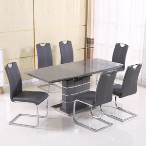 Mesa de comedor extensible de 8 plazas, diseño superior, de vidrio templado, extensible, estilo moderno, para restaurante