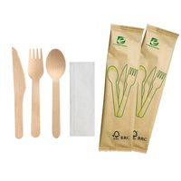 Vente en gros de mini-couverts jetables en bois 3-en-1 de qualité supérieure à usage unique écologique pour les hôtels de tous les jours en bois de bouleau