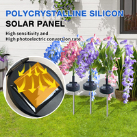 Lampe solaire à piquet en forme de fleur à haute luminosité, petite lampe LED Wisteria pour allée, étanche IP65, éclairage solaire extérieur pour jardin