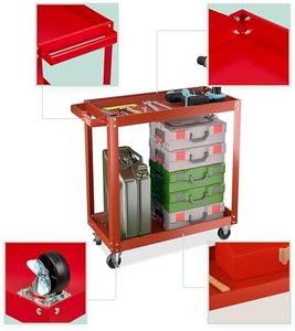 Armoire d'<span class=keywords><strong>atelier</strong></span> JINFENG 2 étagères 3 tiroirs Système de verrouillage latéral Style Jumbo 76x78x35 cm Capacité de charge maximale 100 kg Rouge - Product Image 6