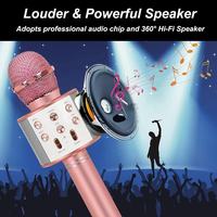 Micrófono Inalámbrico para Karaoke con Altavoz, Micrófono KTV Portátil Recargable para Fiestas en Casa y Canto al Aire Libre