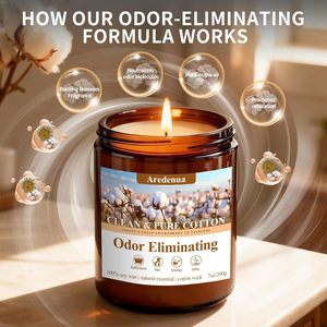 Odor Eliminating Soy <strong>Candles</strong> | 7 oz Hand-Poured Non-Toxic Cotton Wick Eliminates 95% Pet Bathroom Odors 50 Hours Burn Time - Product Image 6