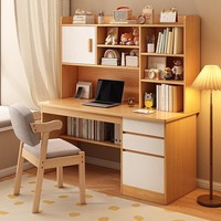 Bureau d'étude moderne en bois avec étagère intégrée Bureau d'ordinateur tout-en-un et table d'écriture pour les petits espaces d'étude dans la chambre à coucher