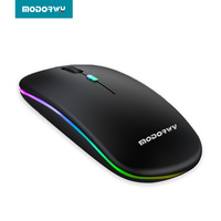 Harga pabrik kustom portabel ramping 1600 DPI BT 2.4G USB PC Mouse Laptop optik RGB isi ulang Tipe C Mouse nirkabel