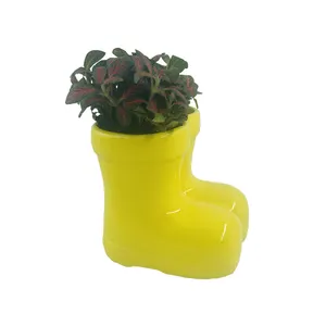 Rumah Dekorasi Vas Keramik Boot Planter Pot Keramik untuk Tanaman Dalam Ruangan Kecil Pot Bunga Mini Pot Keramik Sepatu