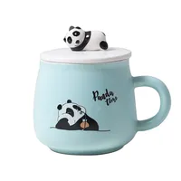 Taza de cerámica Taza 3D Panda Esmalte de colores Lindo Tridimensional Dibujos animados Hombres y mujeres Estudiantes Obsequios Tazas de café Sostenibles