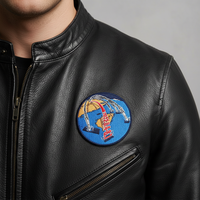 Écusson brodé rond personnalisé de haute qualité, badge brodé thermocollant haute densité pour vêtements de moto, marque privée