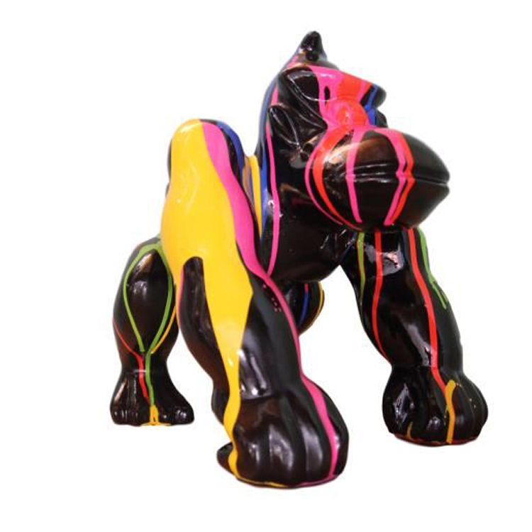 Décoration extérieure Sculpture Moderne Couleur peinture en résine Animale donkey kong gorille statue