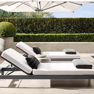 Chaise longue d'extérieur moderne en aluminium, inclinable, <span class=keywords><strong>avec</strong></span> coussin épais, pour jardin, patio, plage et bord de <span class=keywords><strong>piscine</strong></span> - Product Image 3