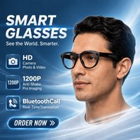 Lunettes intelligentes IP65 W611 avec caméra 8MP, traduction intelligente par IA, appels Bluetooth, transfert Wi-Fi, enregistrement vidéo, lunettes de soleil