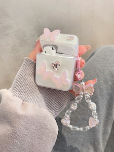 Housse de protection papillon 3D avec chaîne pour <span class=keywords><strong>Apple</strong></span> <span class=keywords><strong>Airpods</strong></span> <span class=keywords><strong>1</strong></span>/2/3 Pro 2 Housse de protection pour écouteurs à bas prix pour femme - Product Image 3