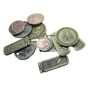 中国工場カスタマイズメイドお土産金銅銀メッキ金属トークンボードゲームコイン