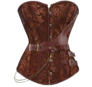 Corsets <span class=keywords><strong>de</strong></span> <span class=keywords><strong>Pirate</strong></span> pour femmes broderie boucle Steampunk Korsett cuir Bustier pour carnaval fête Clubwear Halloween Costumes Plus - Product Image 1