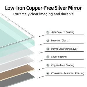 Espejo de baño inteligente sin marco ovalado moderno, luces LED, función de memoria regulable continua, diseño de espejo de tocador en forma de píldora de pared - Product Image 4