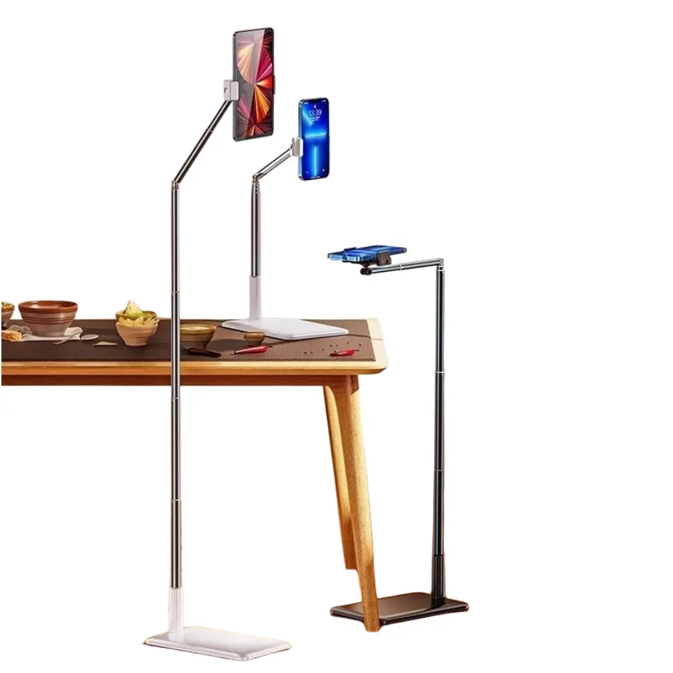 Flexible Long Arm Bedside Sofaside Table Aluminum Alloy Tablet Phone Tripod Phone Stand Phone Holder for iPad Kindle iPhone 14