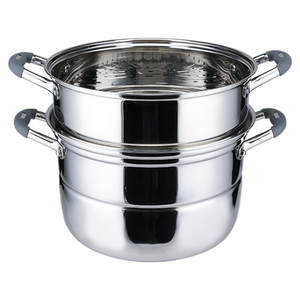 Vaporizador de celosía de acero inoxidable de doble fondo, color y tamaño personalizables, <span class=keywords><strong>olla</strong></span> de <span class=keywords><strong>vapor</strong></span> de doble oreja para estufa de inducción - Product Image 3