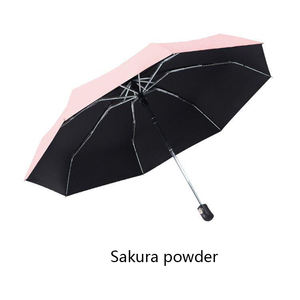 Parapluie pliant 5 sections en alliage à 8 baleines, ouverture automatique, taille adulte compacte, revêtement noir, protection UV, double usage, idéal comme cadeau, vente en gros - Product Image 6