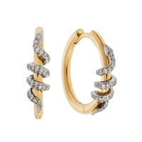 LOZRUNVE Boucles d'oreilles en argent sterling 925 faites à la main, minimalistes, à deux couleurs, avec serpent torsadé.