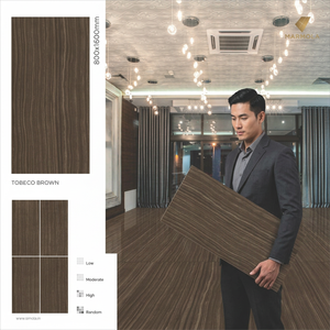 Azulejo de porcelana pulido brillante Vistaar Marfil Tan de 80x160cm para cerámica de lujo para salas y baños - Product Image 3