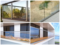 Portes de garde-corps en verre de conception moderne de TOMA avec 6mm + 1.52PVB + 6mm verre feuilleté trempé pour l'usage à la maison