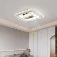 Ventilateur de plafond moderne sans lame avec télécommande à 6 vitesses et LED à intensité variable avec cuivre économe en énergie Fonctionnement silencieux et synchronisation musicale