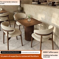 Chaises et tables de restaurant en bois minimalistes personnalisables pour usage commercial dans les cafés et les salons de thé