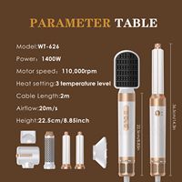 Dropshipping Livraison Rapide Brosse Sèche-Cheveux Coiffant Fer à Friser à Air Chaud 1400W Multifonctionnel Multi-Coiffeur 7-en-1