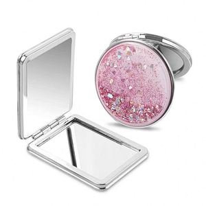 Portable Double-Sided Makeup <b>Mirror</b> Customized Logo Metal Folding Design Zipper Closure Fashion Case Towel Portable Pocket Case - Product Image 1
