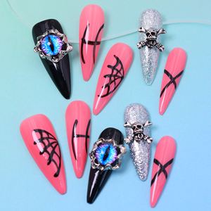 Uñas postizas acrílicas de cobertura completa de almendra al por mayor, de lujo, hechas a mano, de alta calidad, con etiqueta privada. - Product Image 4