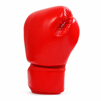 Gants de boxe en cuir PU souple rouge pour enfants, fermeture auto-agrippante, sangle de poignet réglable, pour entraînement et sparring, couleur personnalisable, OEM