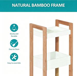 Moderno Estante Organizador <span class=keywords><strong>de</strong></span> <span class=keywords><strong>Baño</strong></span> <span class=keywords><strong>de</strong></span> <span class=keywords><strong>Madera</strong></span> <span class=keywords><strong>de</strong></span> 3 Niveles, Estante <span class=keywords><strong>de</strong></span> Almacenamiento <span class=keywords><strong>para</strong></span> Ducha, <span class=keywords><strong>para</strong></span> <span class=keywords><strong>Baño</strong></span> y Sala <span class=keywords><strong>de</strong></span> Estar - Product Image 4