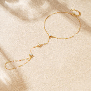 Personalizado S925 <span class=keywords><strong>plata</strong></span> esterlina apilado enlace muñeca cadena CZ flor dedo anillo mano cadena para mujeres moda esclavo pulseras - Product Image 4