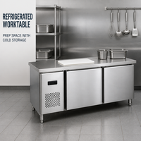 Table de travail réfrigérée commerciale 1500 mm 1800 mm 220 V, réfrigérateur sous comptoir pour restaurant, hôtel, traiteur, cuisine
