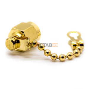 Capuchon anti-poussière SMA mâle avec chaîne en acier inoxydable, couvercle de protection en laiton nickelé, interface coaxiale RF, type anti-court-circuit - Product Image 3