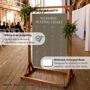 Soporte creativo de madera para letreros de bienvenida, plantilla de diseño de póster de madera maciza, soporte para letreros de bienvenida de boda, expositor para fiestas - Product Image 1