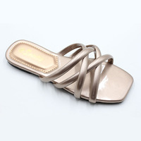 Chaussures d'été pour femmes, couleur unie, bout carré, sandales plates, chaussures plates pour femmes, Chaussures Femme Tendance