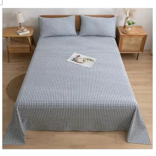 गर्म बेच बिस्तर उच्च गुणवत्ता बिस्तर शीट सेट 100% कपास सज्जित चादर नरम सांस फ्लैट शीट बिस्तर सेट 3PCS