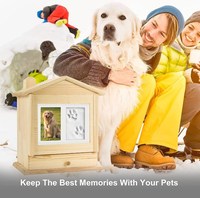 Urna de Madera Maciza de Pino para Cenizas de Mascotas, Funeral Digno con Toque Personalizado, Incluye Marco para Fotos - Ataúd de Calidad para Mascotas