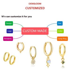 कस्टम गहने ठीक हूप इयररिंग्स कार्टिलेज न्यूनतम गुलाब सोना जुताई 925 स्टर्लिंग चांदी के चार्टों को लटकाया जाता है - Product Image 3