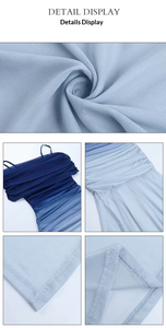 Robe longue sans bretelles en <span class=keywords><strong>dentelle</strong></span> et mousseline bleue dégradée, coupe épaules dénudées, pour femme, haut de gamme, sexy, élégante, ajustée, idéale pour les vacances - Product Image 5