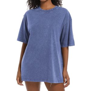 T-shirt vintage oversize pour femme, manches courtes, coton, décontracté, col rond, coupe ample, tendance - Product Image 2