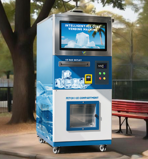 Ice Cube Ice Vending Machine with Auto Bagging for sales