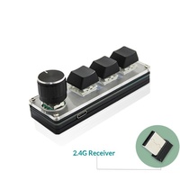 Keyboard Makro Nirkabel 3 Tombol 2.4G USB Mode Ganda Tombol Dapat Ditukar Mini Keypad untuk 3 Skenario Aplikasi