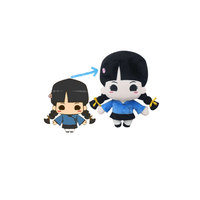Peluche en peluche personnalisée avec comme des oreilles de lapin, motif de poupée coréenne en peluche, jouets de poupée Kpop humains personnalisés pour le bricolage